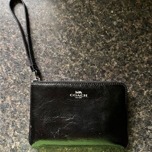 Coach Black Leather Wristlet